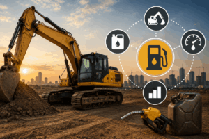 ¿Cuánto diésel consume una excavadora